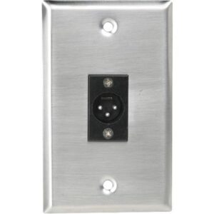 AtlasIED Single Gang Stainless-Steel Plate with (1) Male Pin Xlr