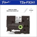 Brother TZEFX241 TZe Tape, P-touch Black on White Flexible ID Tape, 18mm (0.7") 8m (26.2')