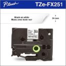 Brother TZEFX251 .94" Black on White Flexible ID Tape 26"