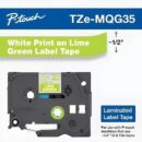 Brother TZEMQG35-Label Tape, 0.47"ch x 16.4 foot, White