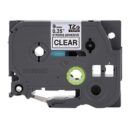 Brother TZES121 0.35"x26.2' Label Tape, Black/Clear
