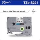 Brother TZES221 TZe Tape, Black on White Extra-Strength, 0.35 in 26.2 ft (9mm 8m)