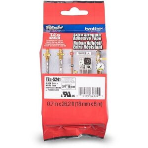 Brother TZES241 Black on White Strong Tape 18 mm