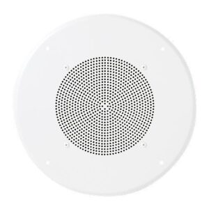 AtlasIED UKT70-2C-U51-8 8" Dual Voice Coil In-Ceiling Speaker for Fire Signaling with 5W 70V Transformer and U51-8 Baffle