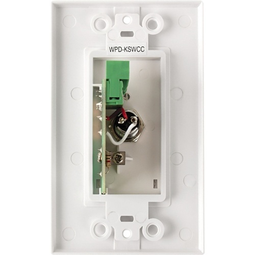 AtlasIED WPD-KSWM Wall Plate Key Switch, Momentary Contact Closure, ABS, White
